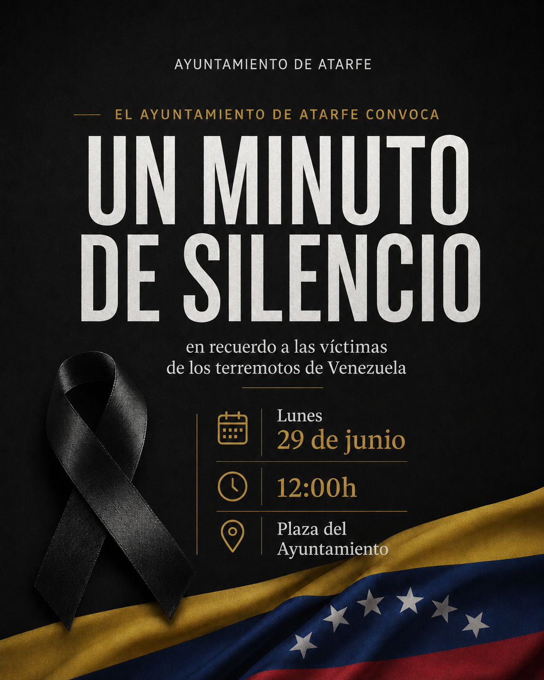 Atarfe guarda un minuto de silencio por las víctimas de los terremotos de Venezuela Atarfe guarda un minuto de silencio por las víctimas de los terremotos de Venezuela