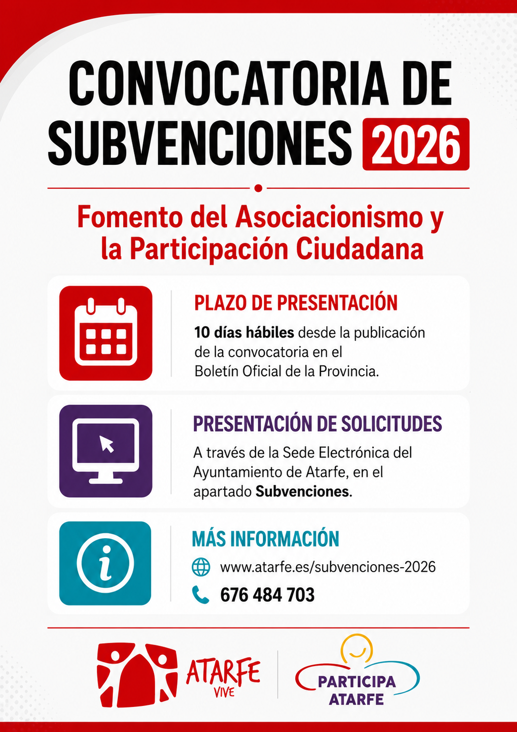 Convocatoria de subvenciones destinadas al fomento del asociacionismo y la participación ciudadana Convocatoria de subvenciones destinadas al fomento del asociacionismo y la participación ciudadana