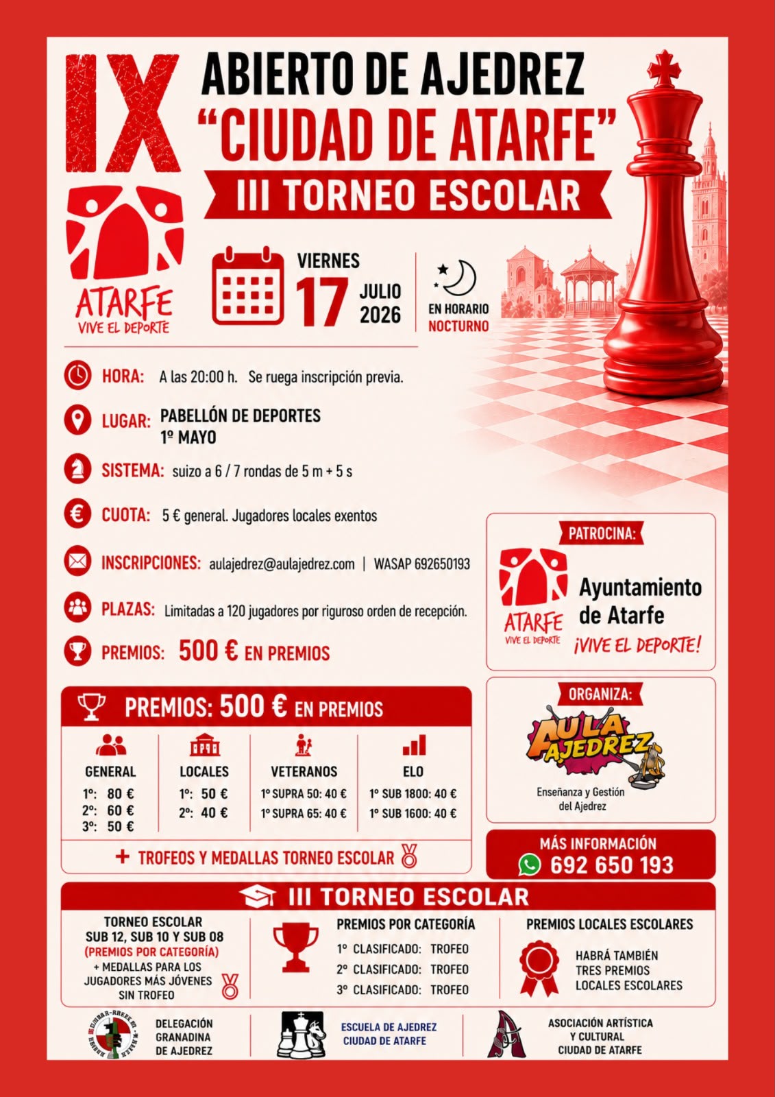 ¡Atarfe vuelve a convertirse en la capital del ajedrez! ¡Atarfe vuelve a convertirse en la capital del ajedrez!